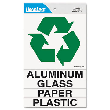 Headline® Sign Self-stick Recycled Combo Decal, Paper-plastic-glass-aluminum, 5.25 X 6 - 0.88 X 6, White-green, Kit freeshipping - TVN Wholesale